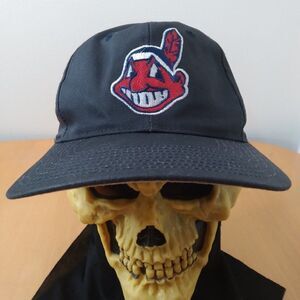 Vintage 90s Twins Cleveland Indians Snap Back Hat Chief Wahoo